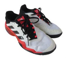 Adidas Barricade 13 Tennis Shoes Mens Size 6.5 White Black Red Athletic Sneakers