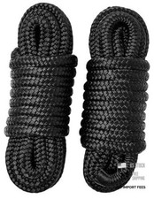 Boat Dock Lines  Ropes for Docking, 2 Pack 3/8" x 20ft 3/8 20ft-2Pack black