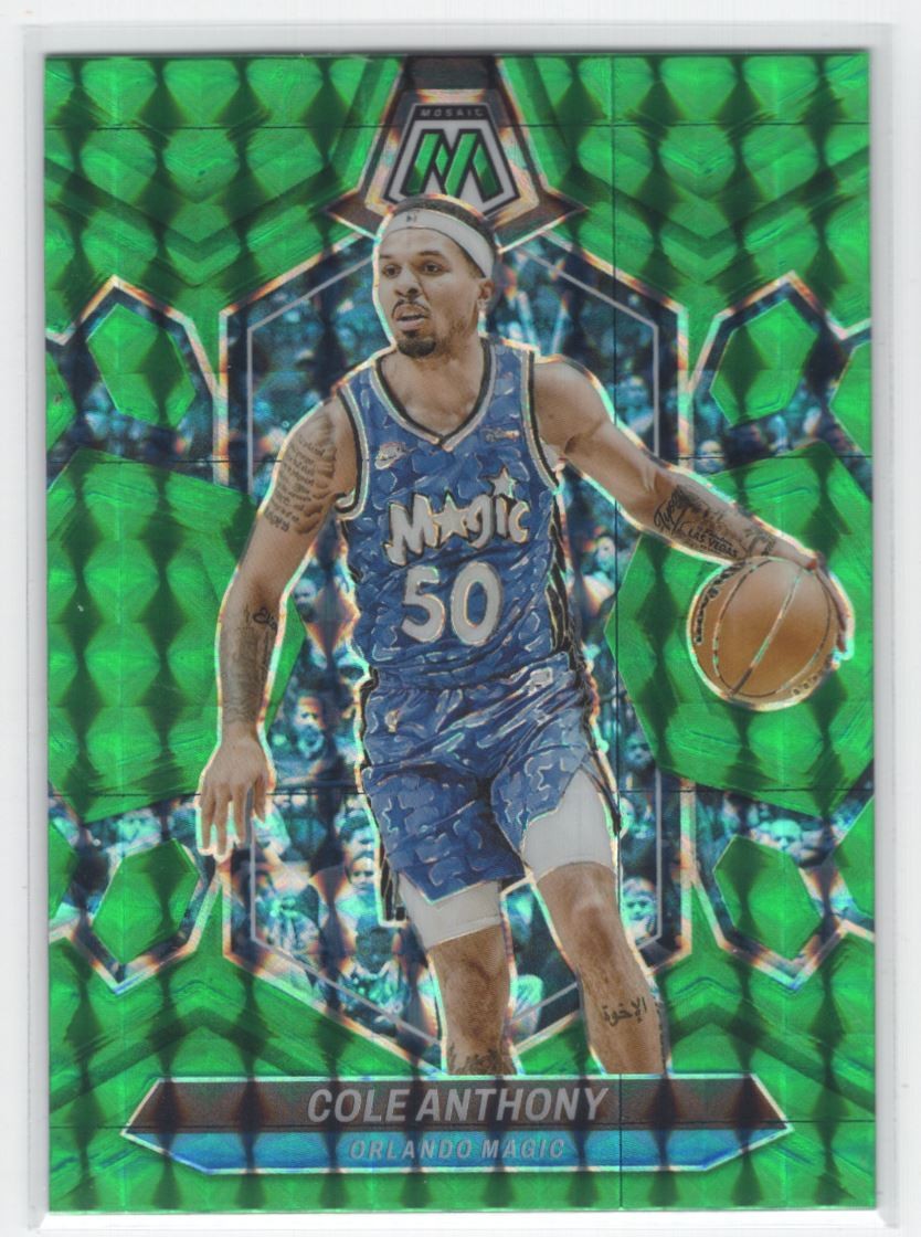 2023-24 Panini Mosaic Green #165 Cole Anthony Orlando Magic Basketball Card