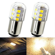 2 x 12v Warm White BA15D LED Interior Light Bulbs 209 For Motorhome Boat Yacht