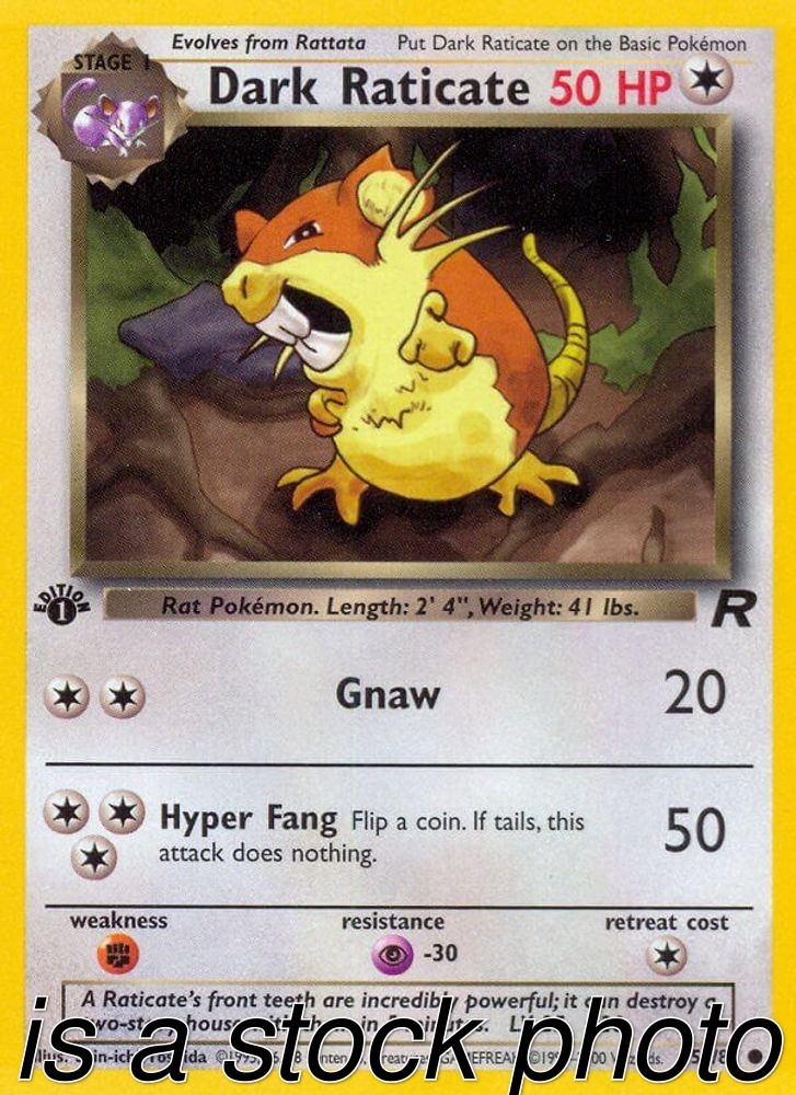 Dark Raticate 51/82 Team Rocket Unlimited Pokemon (MP-NM)