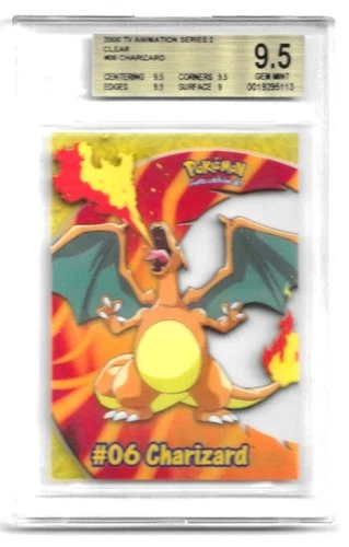 2000 POKEMON TV ANIMATION SERIES 2 CLEAR #06 CHARIZARD BGS 9.5 GEM MINT!!