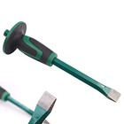 Mason Chisel With Hand Guard, 12 inches (30 cm) Heavy Duty Flat End Rock Green