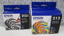 EPSON GENUINE Ink Cartridge 212XL 212 Black Cyan Magenta Yellow 01-2025 NEW