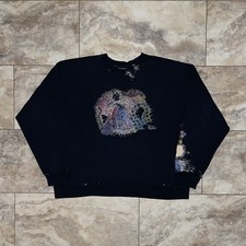 1 of 1 SSN Songsamnoung Hand-Embroidered Boro Black Sweater Size Large