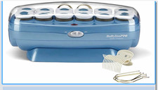 BaBylissPRO Nano Titanium Hot Rollers Set Blue Titanium Plate Indicator Light