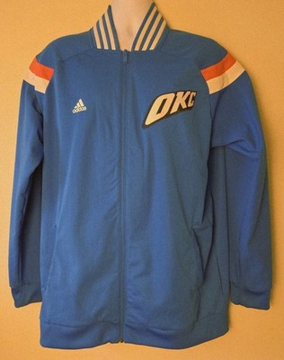 Adidas Mens XL Full Zip Warmup Track Jacket  NBA Authentic OK City Thunder 