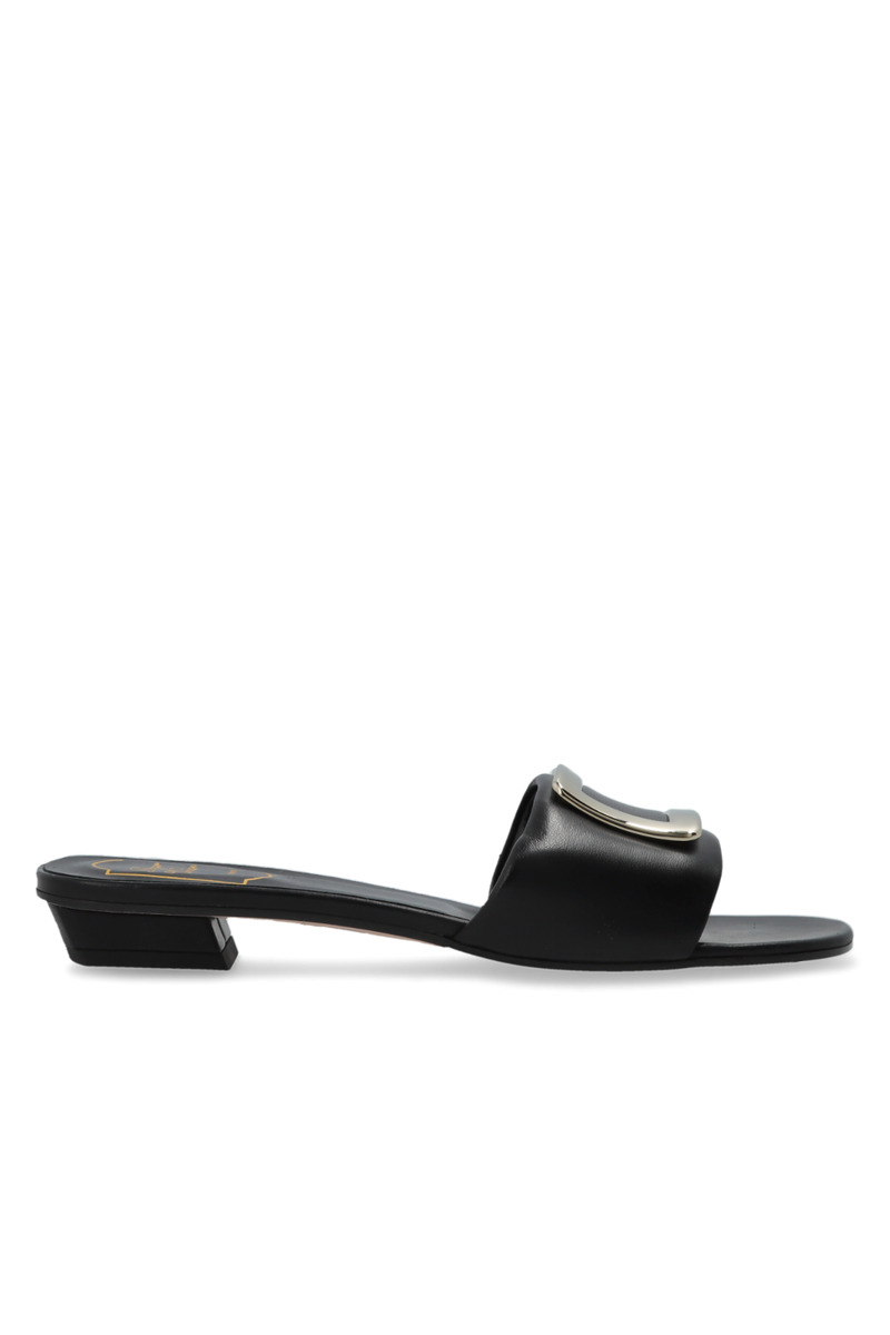 ROGER VIVIER Belle Vivier Black Padded Mules New & Authentic | eBay