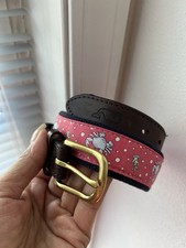 Vineyard Vines Youth Size 24 Blue Crab On Nantucket Red Canvas Belt-Brass Buckle