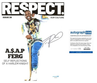 A$AP FERG SIGNED TRAP LORD RAP RAPPER ASAP 8x10 PHOTO -  ACOA COA