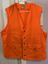 Vintage Filson Style 12 Hunting Vest Orange Acrylic Size 42 Outdoor