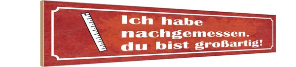 Holzschild 10X46 Cm Nachgemessen Du Bist GroßArtig Spruch Zitat Deko Geschenk Ho-image
