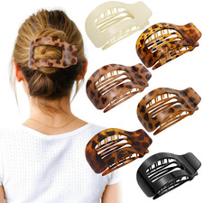 6 PCS Flat Hair Clips for Women, Large French Flat Claw Clips for Thick Thin