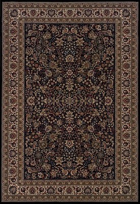 6 Round Sphinx Persien Black Oriental 213K Area Rug - Approx 6'