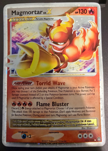 Pokémon TCG Diamond & Pearl Mysterious Treasures Magmortar LV.X 123/123 Holo