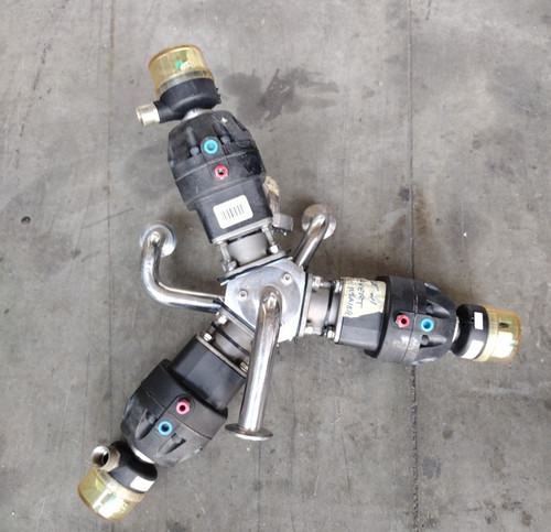 3 ITT Advantage 3 Way Stainless Steel Diaphragm Valves #208049-Flo*603