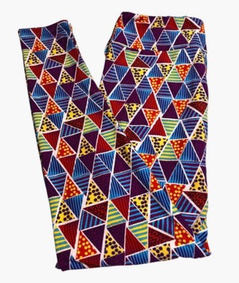 NEW LuLaRoe TC Leggings HALLOWEEN Colorful SALLY Nightmare Quilt Triangle Dot