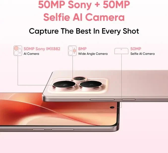 realme 15 5G - 128GB STORAGE-7000 mAh Battery-SILK PINK. “NO