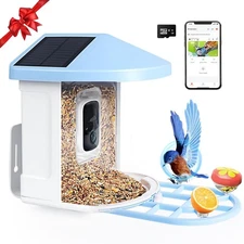 Smart Bird Feeder with Camera Solar Powered,Bird House Camera with AI Identif...