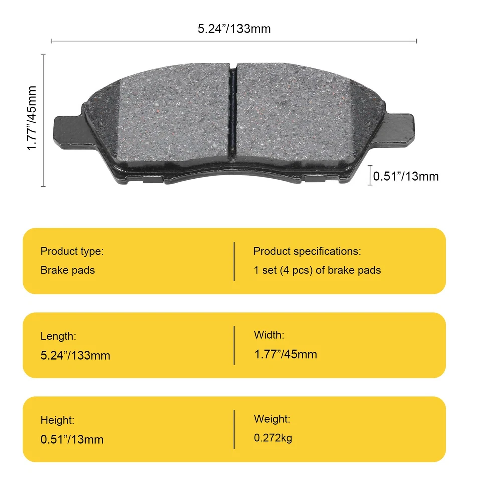 Pastilhas de freio dianteiras de cerâmica com hardware para 2012 - 2014 2015 2016 Nissan Versa Note - Imagem 3 de 3