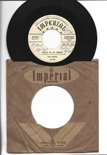 DOOWOP R&B 45 - SPIDERS - BELLS IN MY HEART  - HEAR - 1955 PROMO IMPERIAL