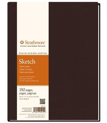 Strathmore 297-12 400 Series Hardbound Art Journal Sketch, 8.5x11, White 