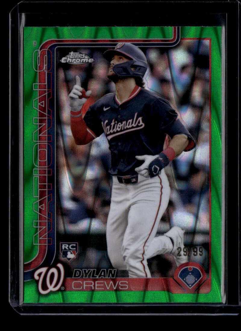2025 Topps Chrome Green RayWave Refractor 146 Dylan Crews Rookie 29/99