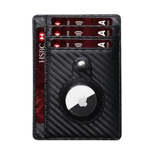 New Airtag Wallet Slim Minimalist Leather Credit Card Holder For AirTag Protecti