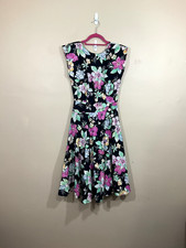 Vintage Womens Floral Midi Dress 5 Cottage Party Wedding Guest 80s 90s Garden