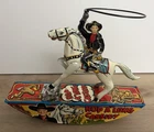 MARX Hop A Long Cassidy tin wind up rocking horse - It Works Great Cond Hopalong
