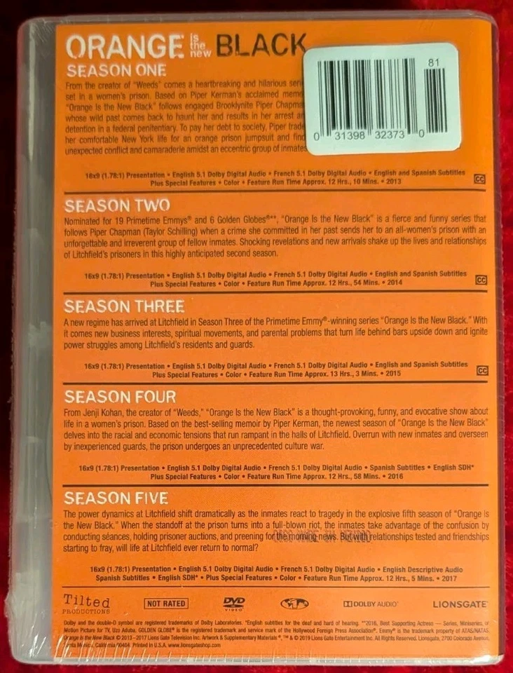 Orange Is The New Black: Complete First Five Seasons DVD SET Tiny Tears In Seal - Image 2 of 4