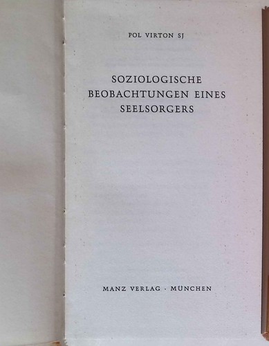Soziologische Beobachtungen eines Seelsorgers. Virton, Pol: - Bild 1 von 1