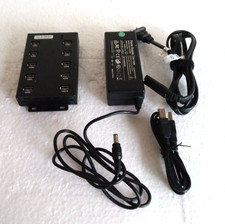 Sipolar A-300 10 Port Powered USB 2.0 Hub With Power Cord
