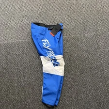 Fly Racing Kinetic Khaos Youth MX Pants Light Grey Blue White Sz. 24