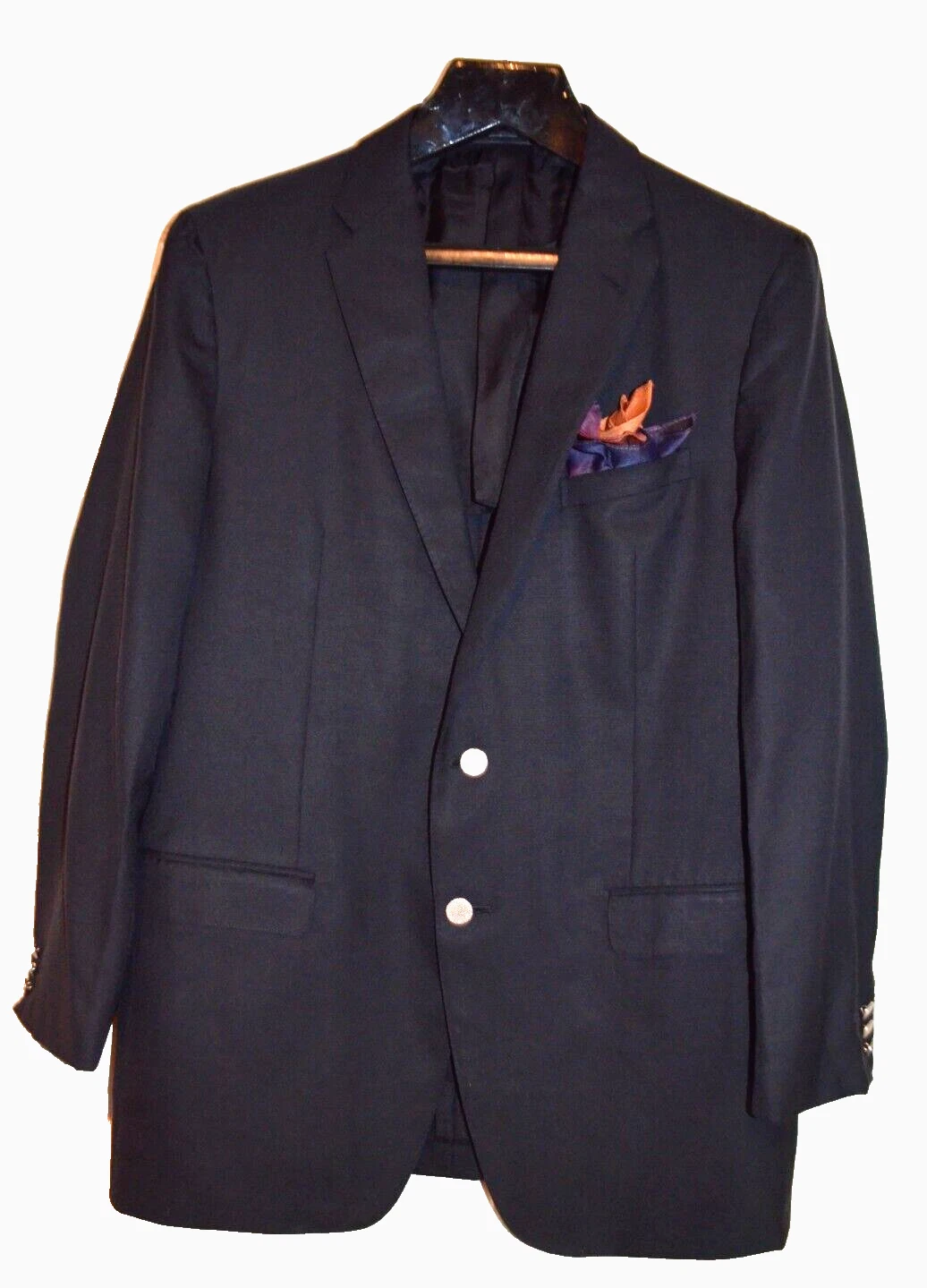 Blazer giacca sportiva Gucci Designer blu nero misto lana e seta 42 EU 52