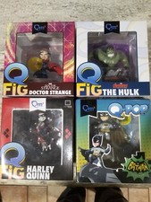 5 NIB Q-Fig Loot Crate Figures Deadpool Harley Quinn Dr. Strange Hulk Batman