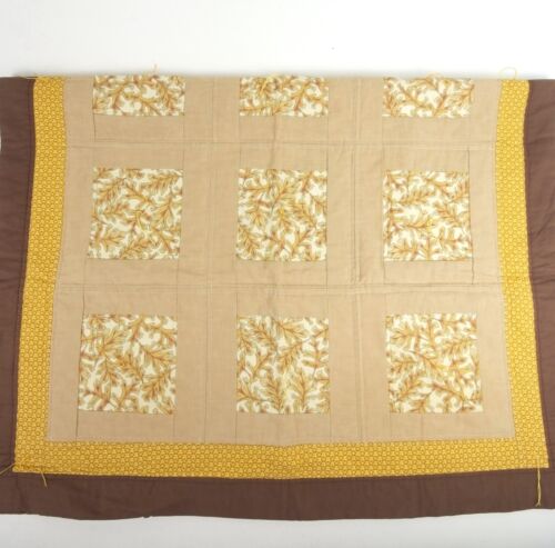 Handgefertigte 15 Aufnäher Quilt Top 55" x 37" 5,5" Blatt Design Patch Gebetsblöcke 2008 - Bild 3 von 8