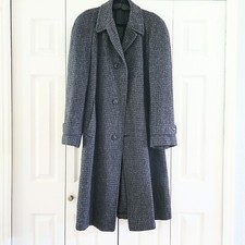 Harris Tweed Vintage Wool Overcoat Dress Coat Size Xl