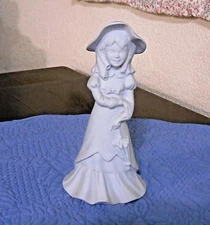 Byron Molds 1978 Girl in Hat and Dress Figurine Blue
