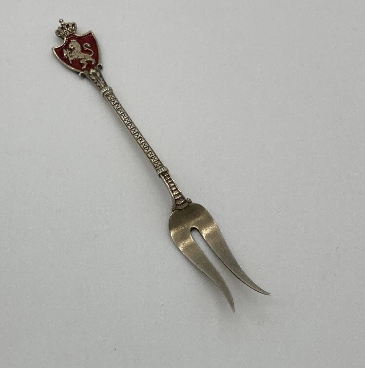 ANTIGUO Marius Hammer 930 Escudos de Plata NORUEGA Cresta Corona León HORQUILLA Foto 2 de 4