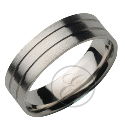 6 mm Palladium Design Flach Hof Ehering Band K-Z
