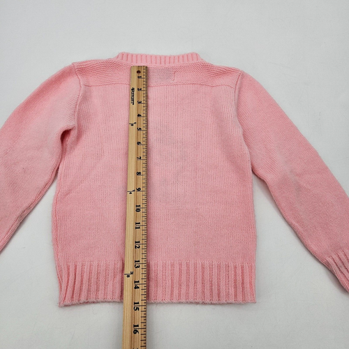 Vintage Amana Woolen Mills Wool Kitty Cat Sweater Size 4 4/5 Pink PURR VTG - Picture 12 of 15
