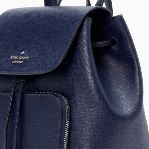Kate Spade Kristi Medium Flap Backpack Navy Blue Leather Bag  display picture 3