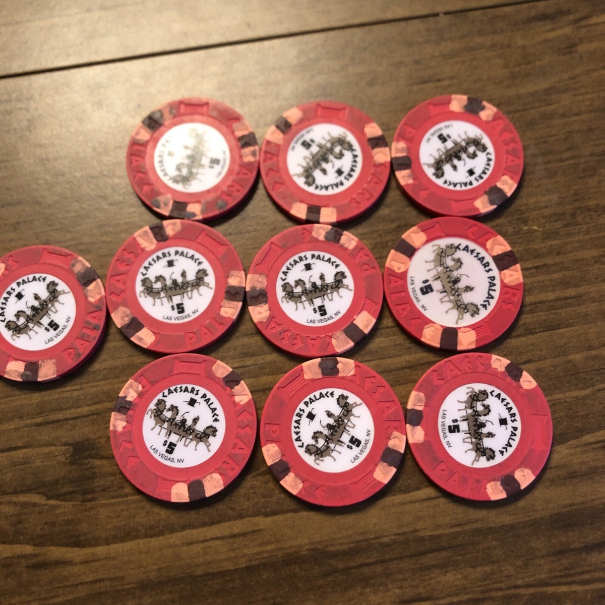 10) $5 caesars palace latest chip casino chips las vegas nv