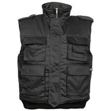 US RANGER Steppweste Army Vest gef&uuml;ttert mit vielen Taschen schwarz black L