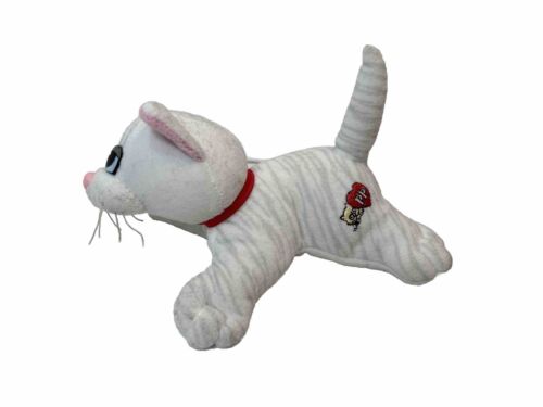 Vintage Tonka Pluszowy funt Szczenięta Purries Kitty Cat Białe paski Tabby 6" - Zdjęcie 1 z 12