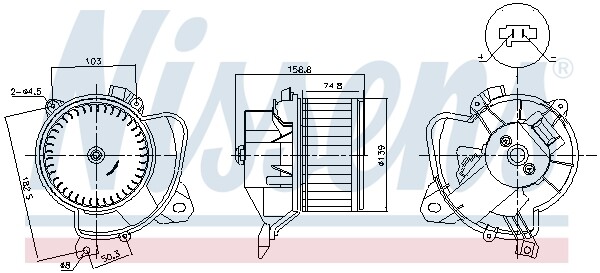 Nissens 87574 Interior Blower For Fiat-image