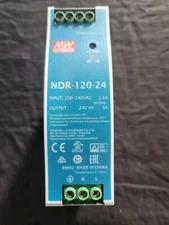 MEAN WELL NDR-120-24 Industrial DIN Rail Power Supply Single Output 24V 120W