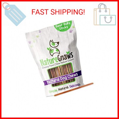 Nature Gnaws - Extra Thin Bully Sticks for Dogs - Premium Natural Beef Bones - L