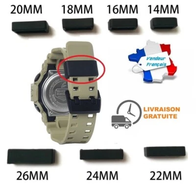 Passant Bracelet de montre 14/16/18/20/22/24 mm Boucle Silicone - Photo 1/4